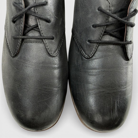 Dansko Louis Lace Up Oxford Shoes Size 40 / 9.5 Gray Leather Metallic Block Heel - Picture 3 of 10